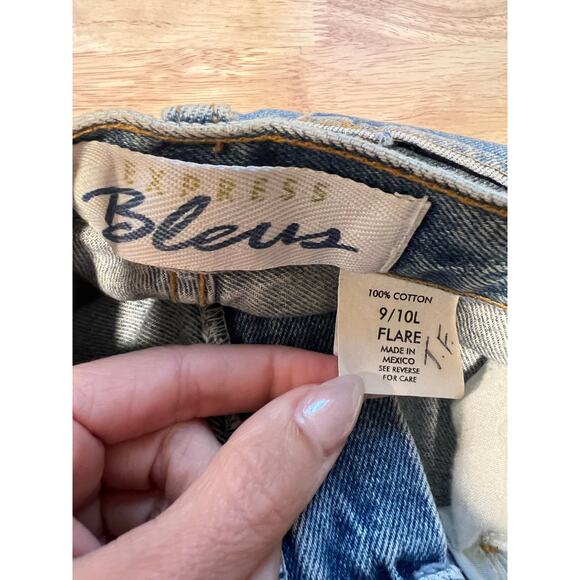 Vintage 90's Express Bleus Women's Flare Leg Jeans Size 9/10L  JL - Picture 3 of 9